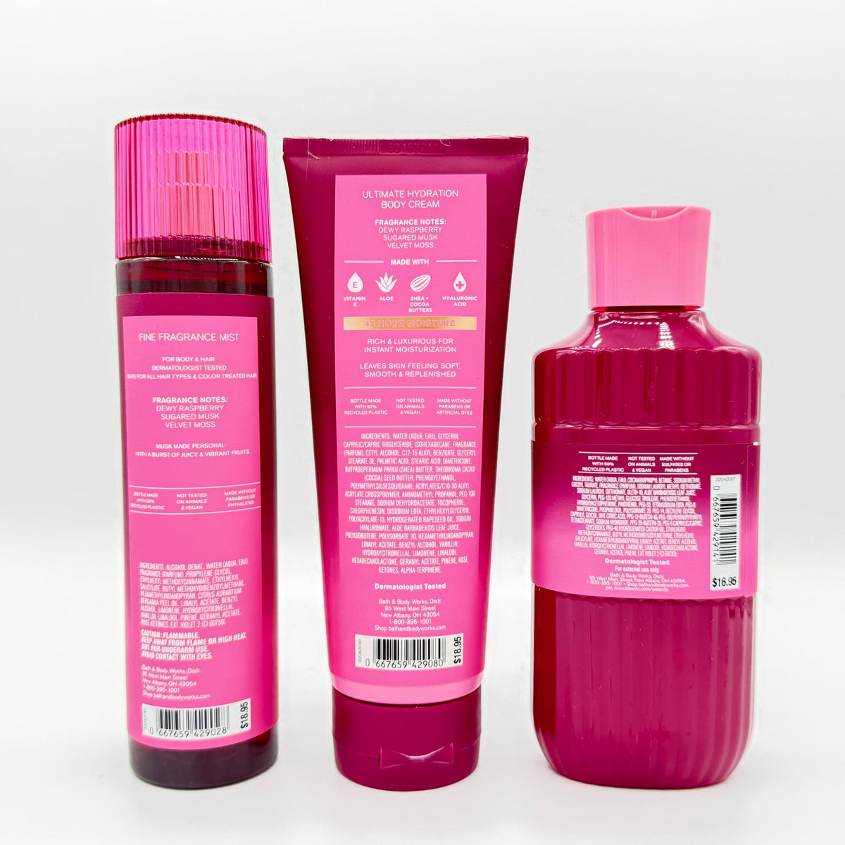 Fruity Musk 3-Piece Fine Fragrance Mist Body Cream and Body Wash Set P30809