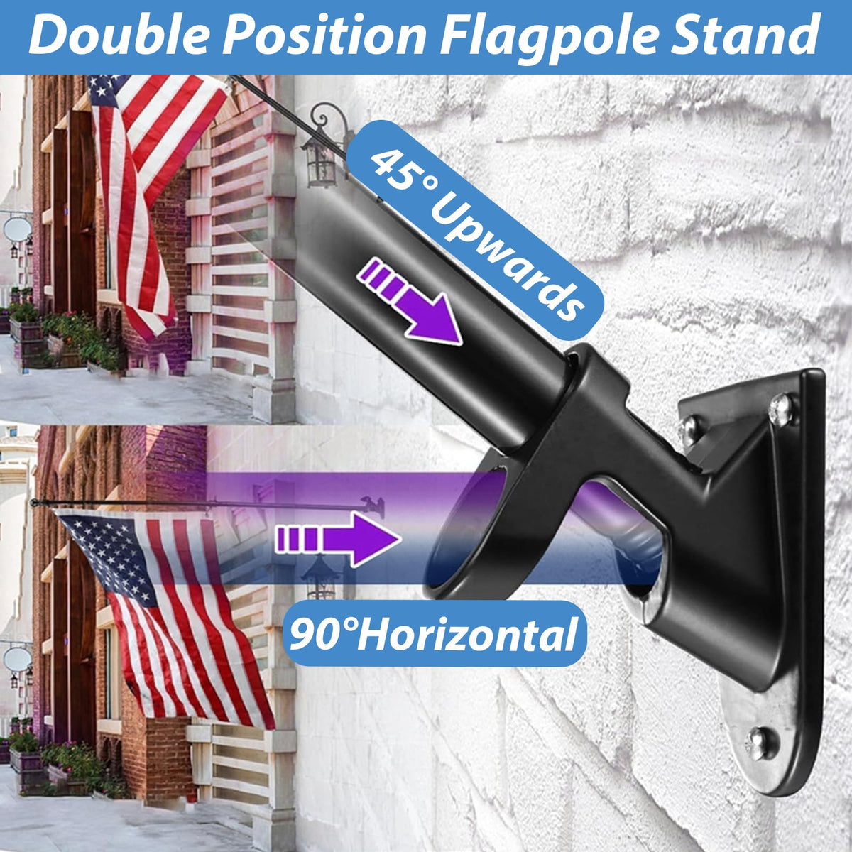 4 Pack Aluminum Flag Pole Holder Brackets 1 inch J7451