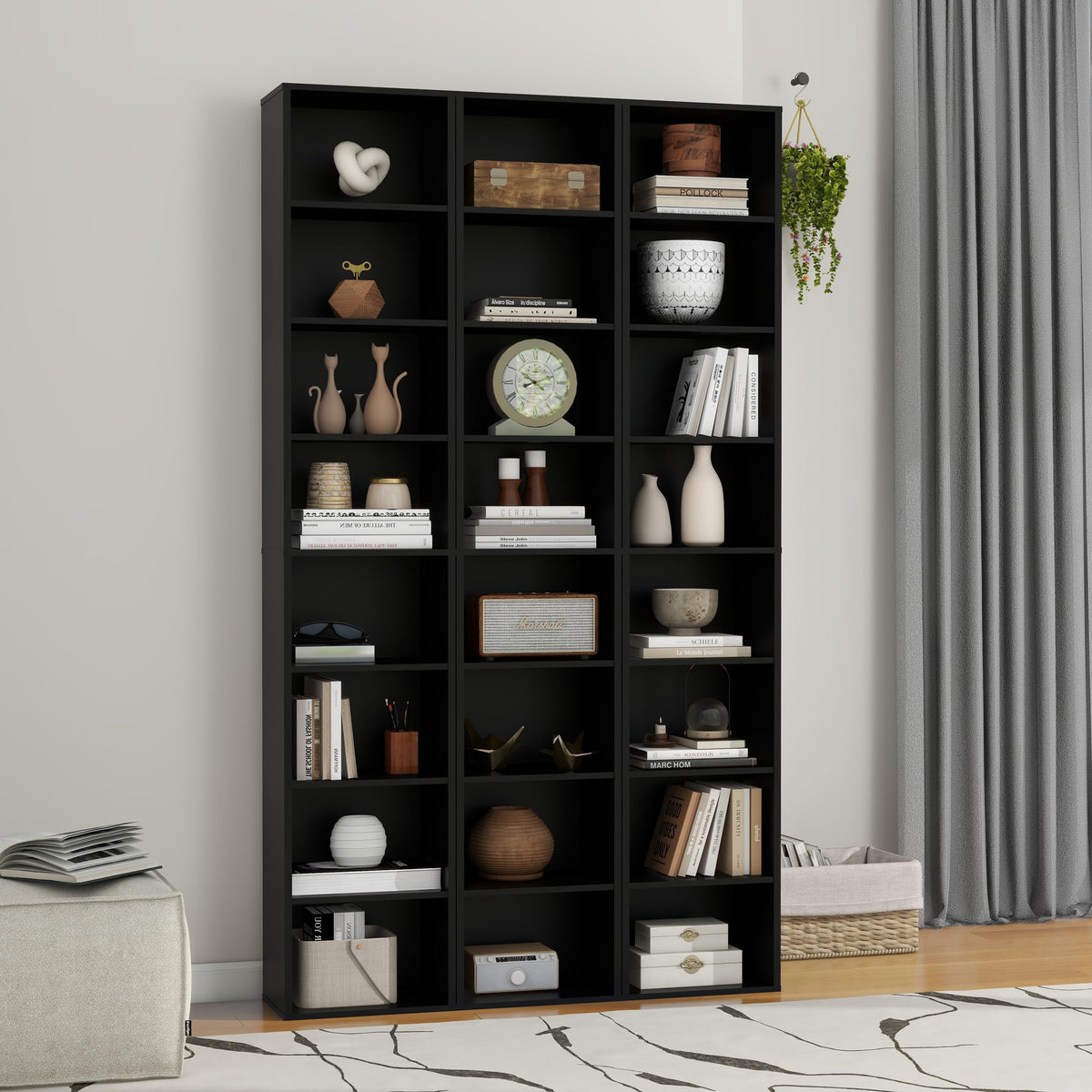 8 Tier Black Storage Shelf Bookcase U606