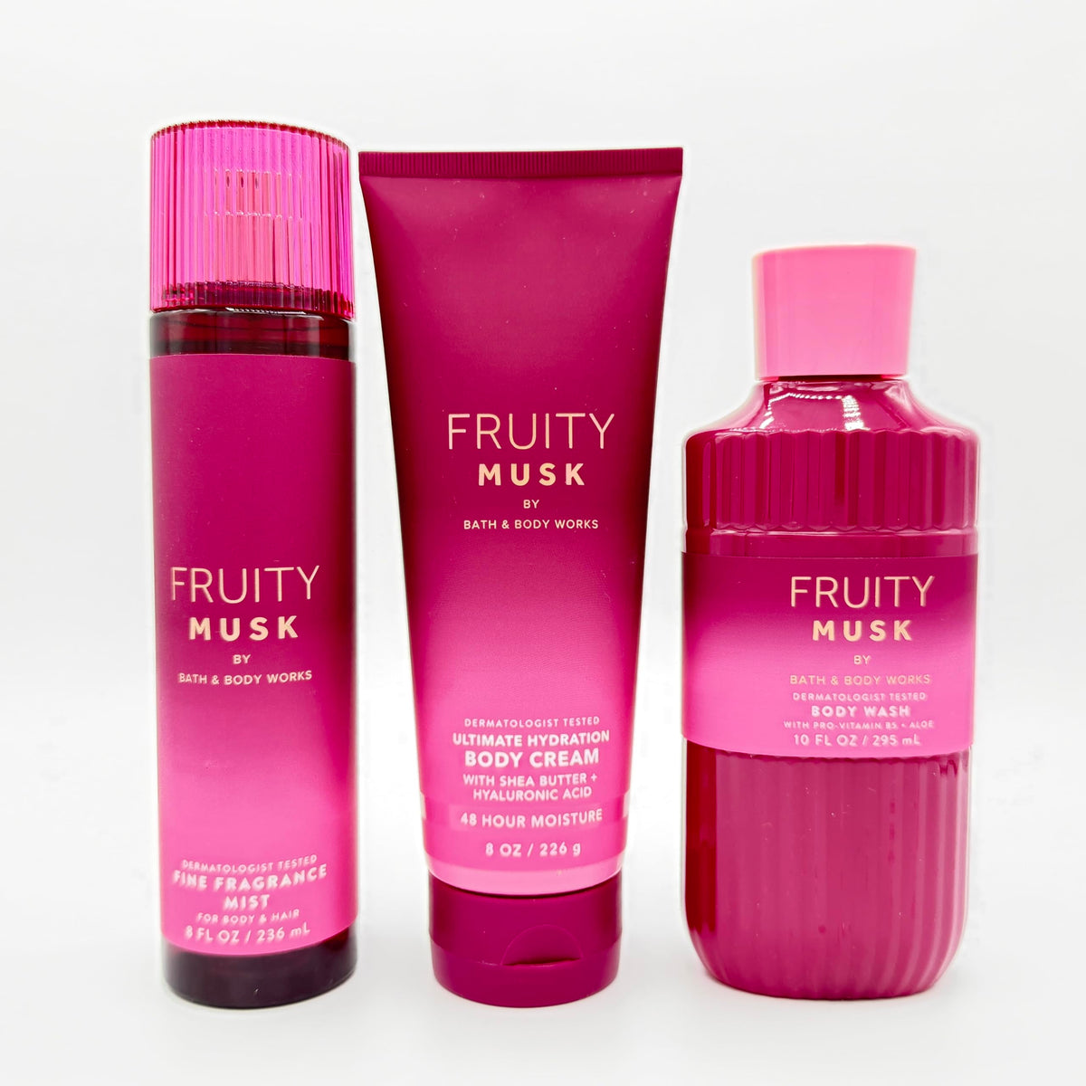 Fruity Musk 3-Piece Fine Fragrance Mist Body Cream and Body Wash Set P30809