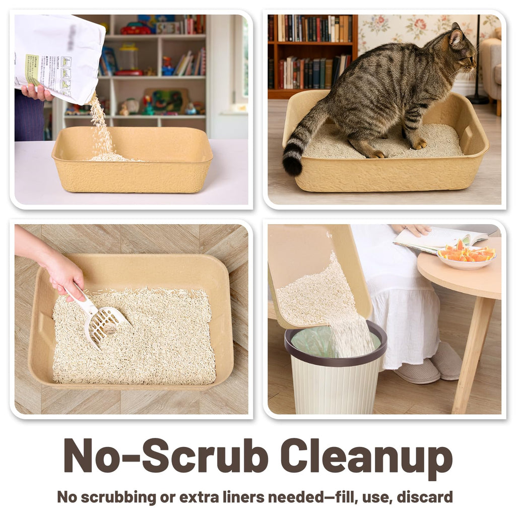 4 Pack Disposable Cardboard Cat Litter Boxes L790058