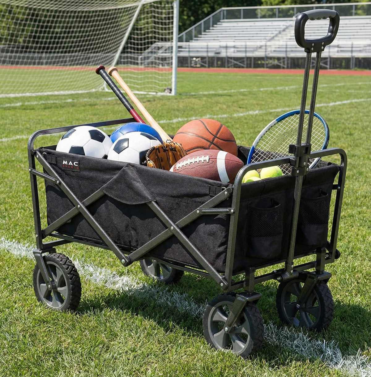 Collapsible Folding Outdoor Utility Wagon, Black O180445
