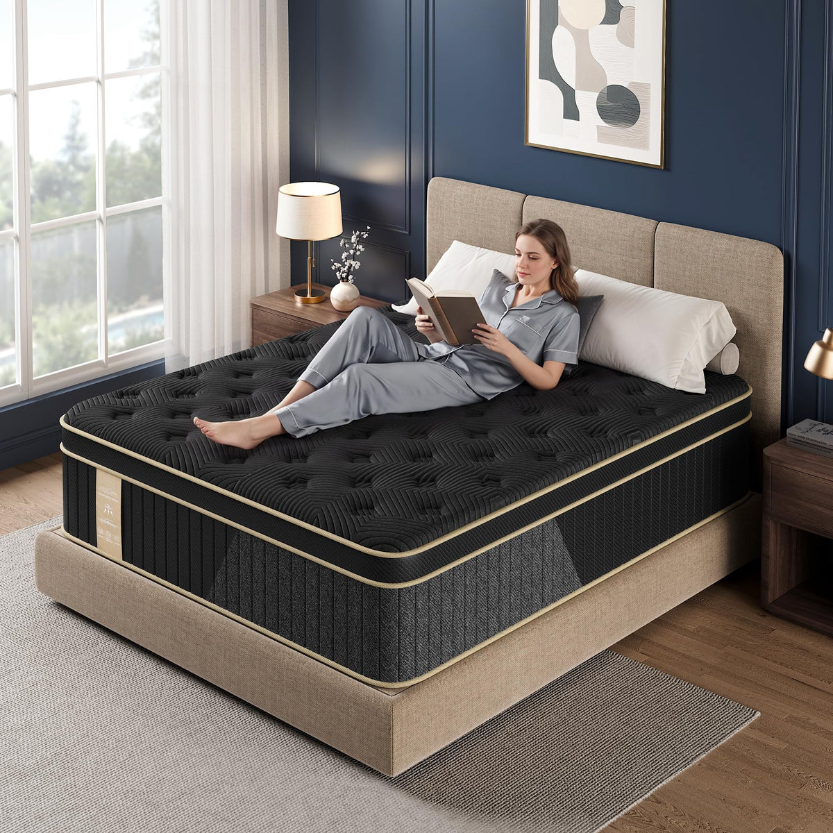 Queen Size 12 Inch Hybrid Medium Firm Mattress J3109
