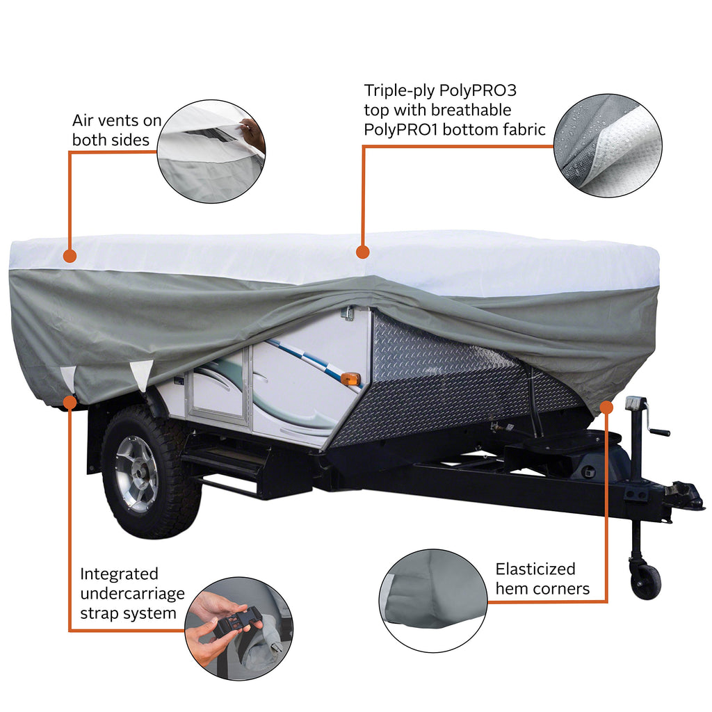 Folding Camping Trailer Cover, Fits 14'-16'L D752