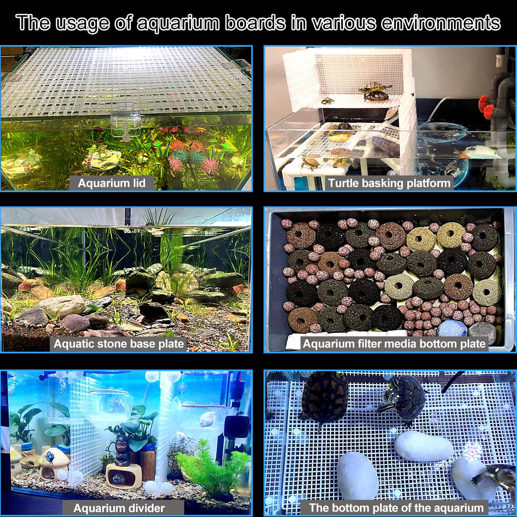 Aquarium Lid Fish Tank Top Cover Plastic Grid Panel Y252654