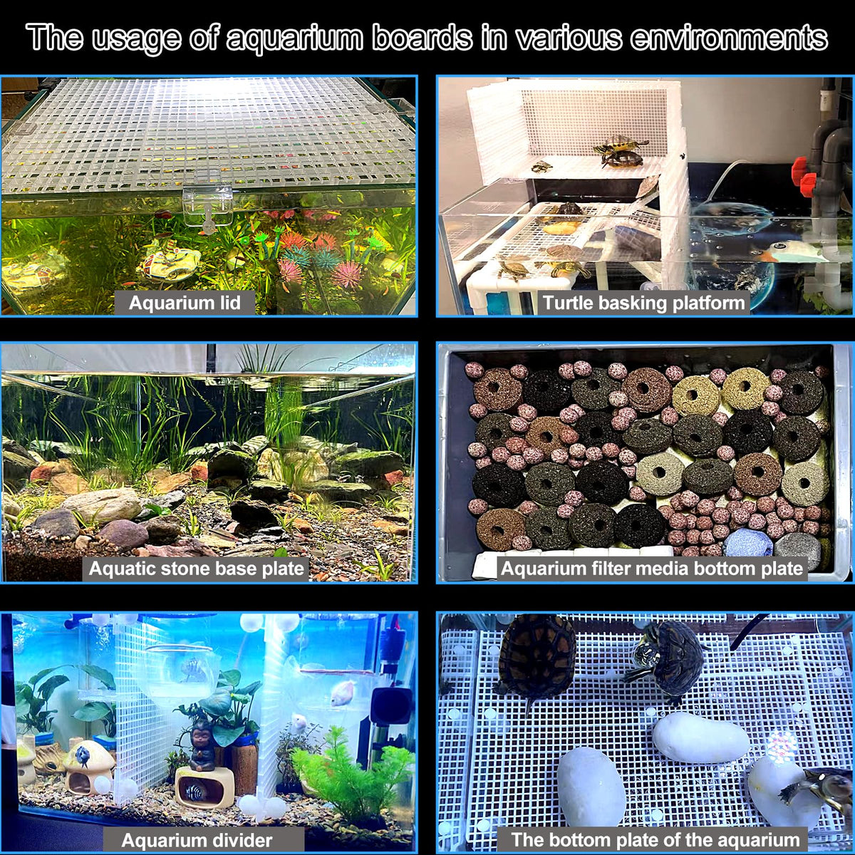 Aquarium Lid Fish Tank Top Cover Plastic Grid Panel Y252654