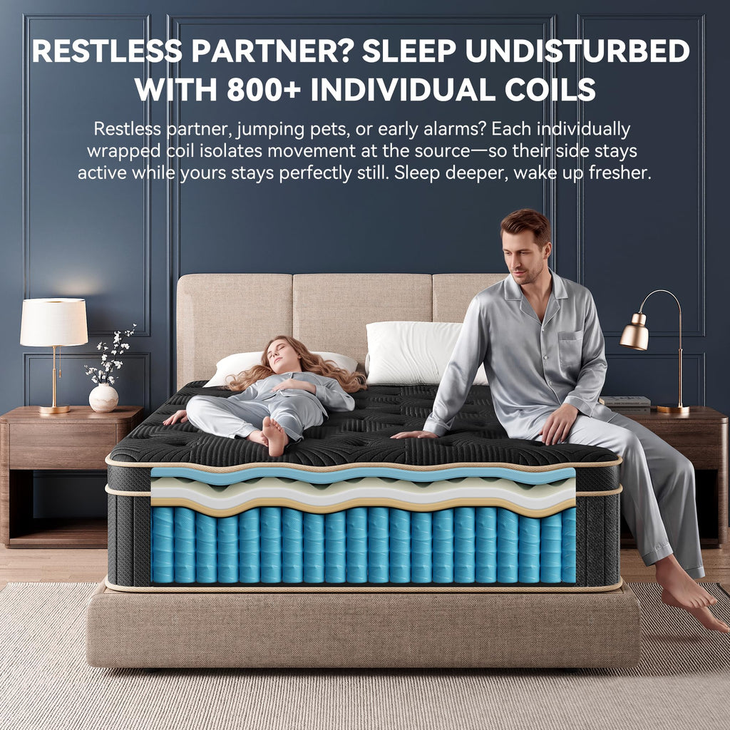 Queen Size 12 Inch Hybrid Medium Firm Mattress J3109