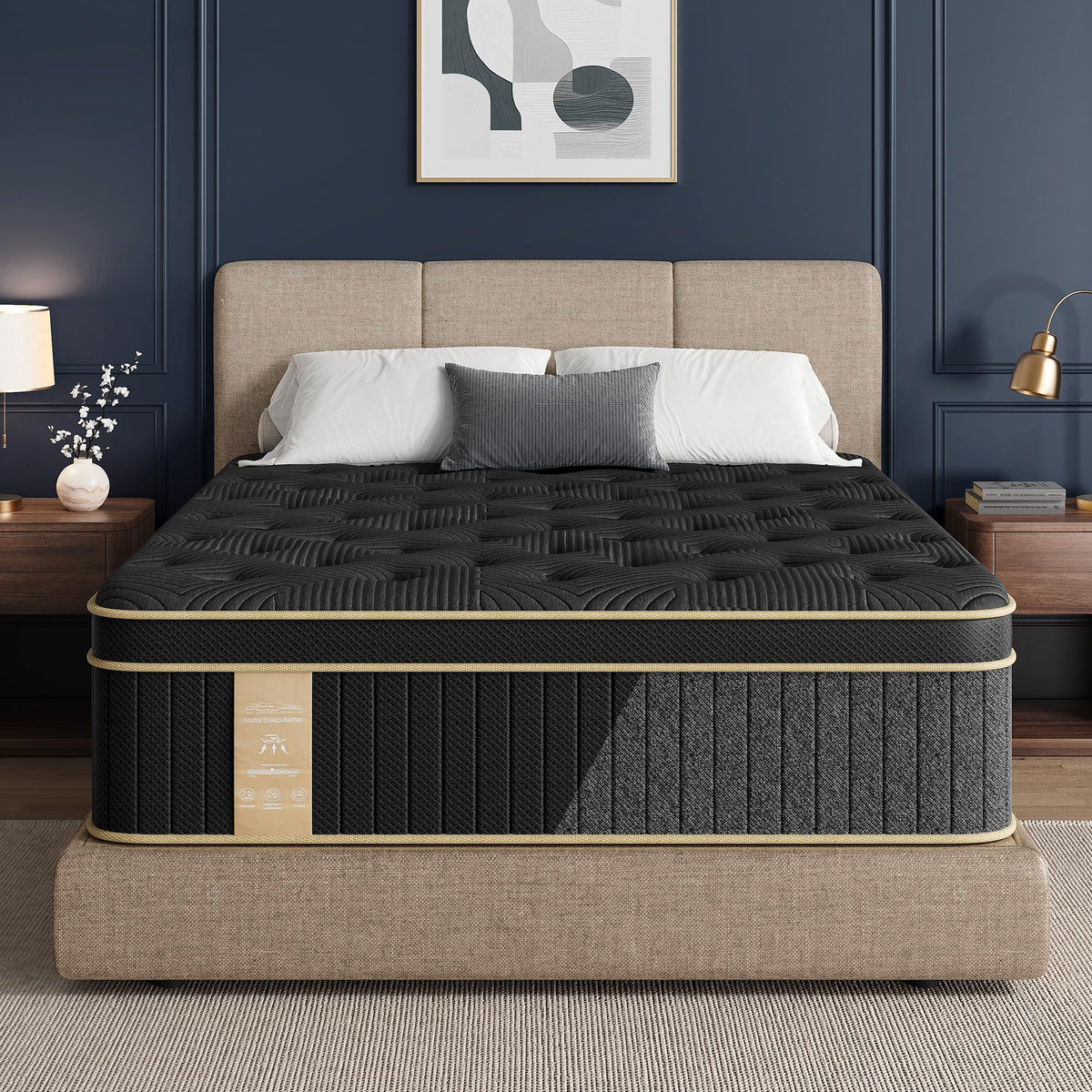 Queen Size 12 Inch Hybrid Medium Firm Mattress J3109