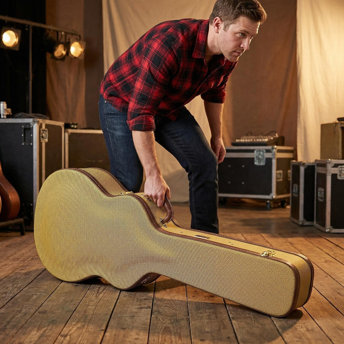 Wooden Case for 335 Style 6-String Semi-Hollow Electric Guitars M723371
